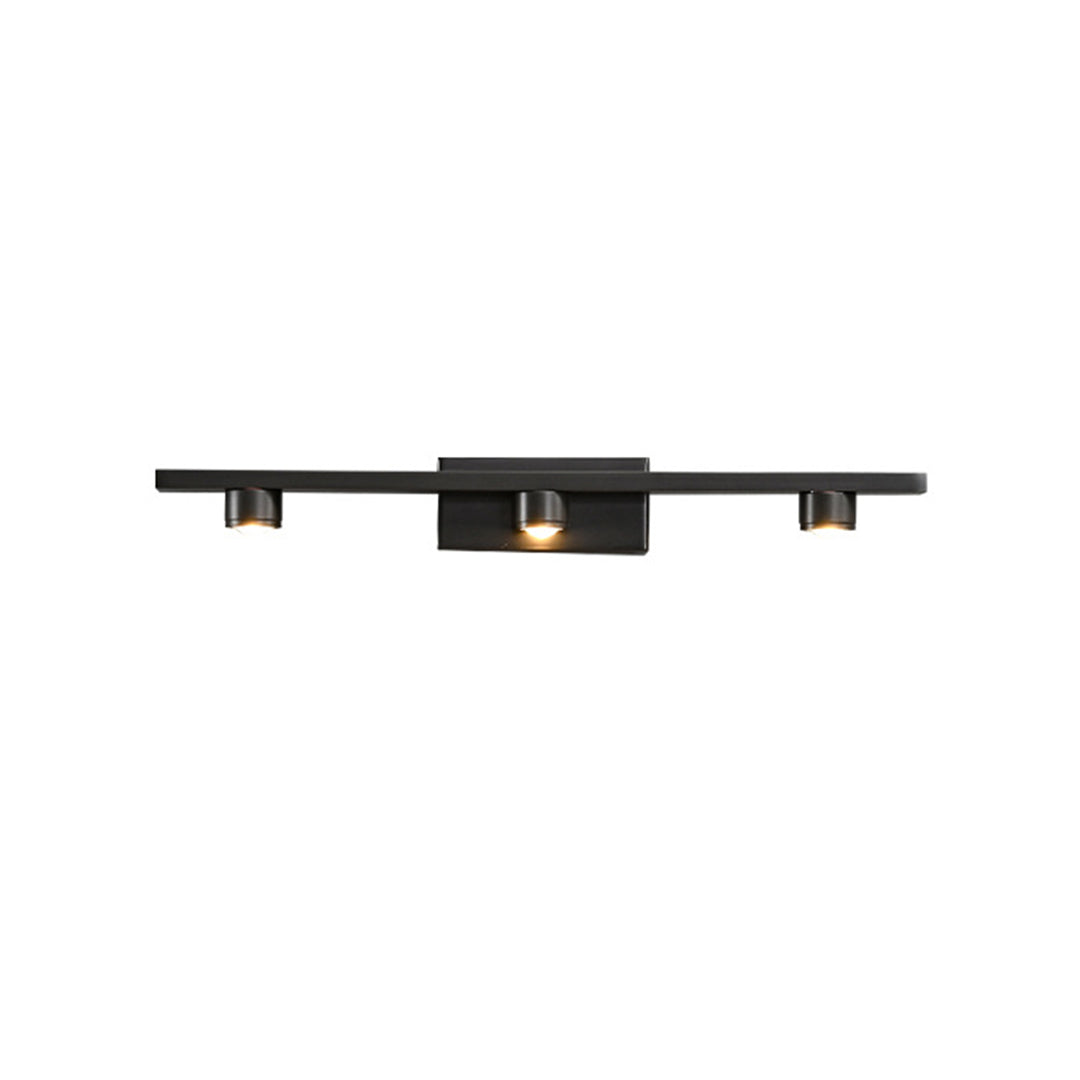 Sleek black vanity lights for bathroom featuring horizontal bar design with multiple LED spotlights