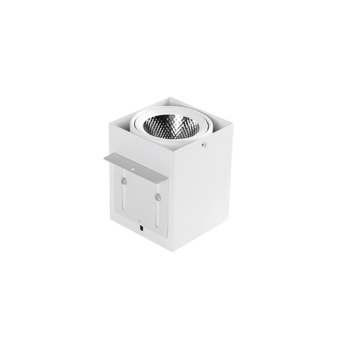 Sleek triple square recessed downlight with black interior and white frame