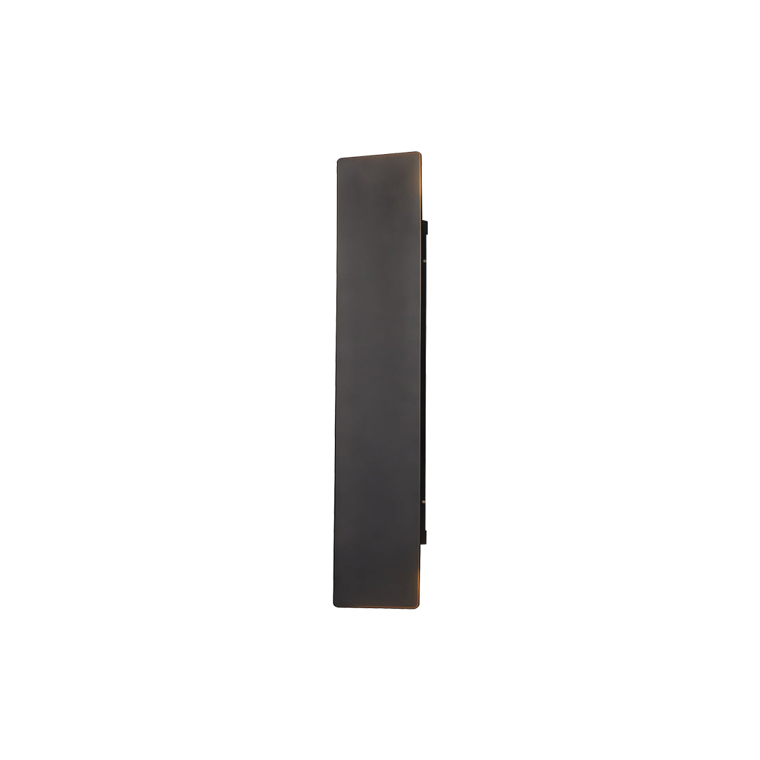 Slim black up and down wall lights with minimalist rectangular outdoor architectural design.