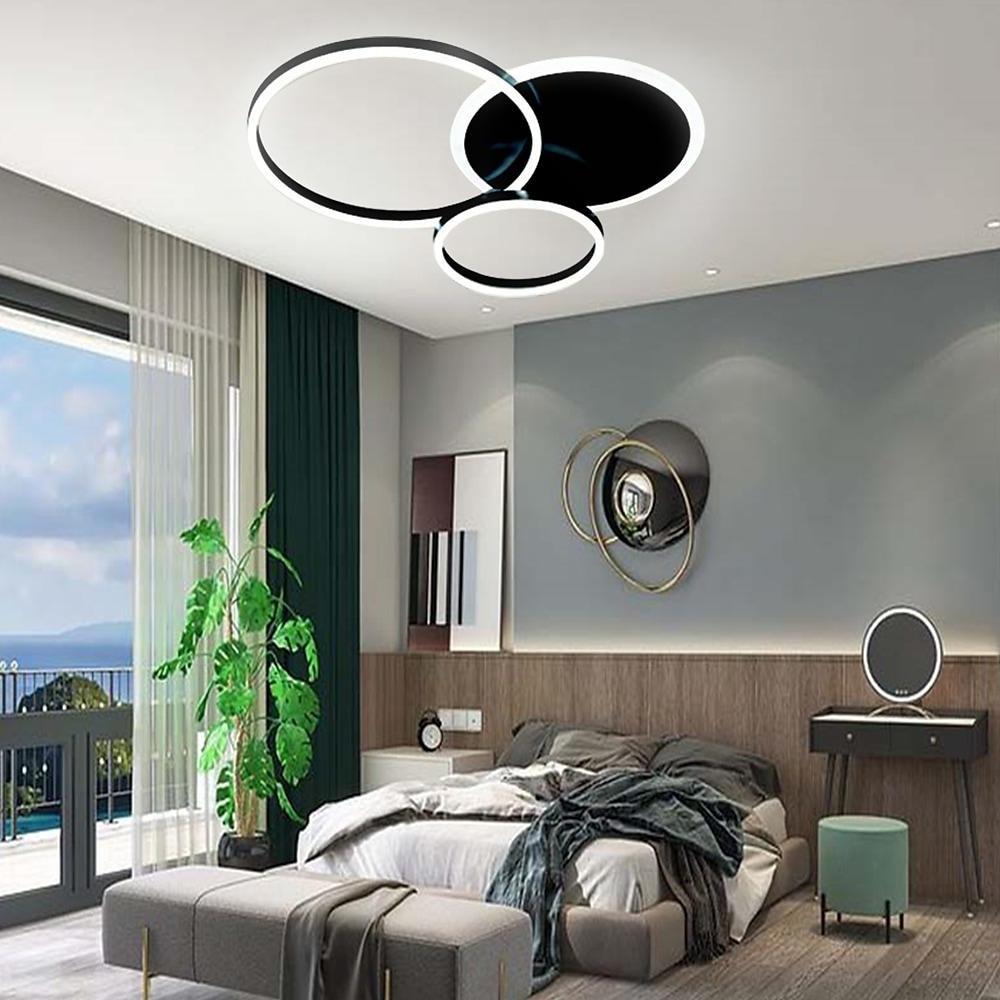 3 - Layers LED Modern Circle Flush Mount Light - 3 - Color Dimmable, 26"x20"