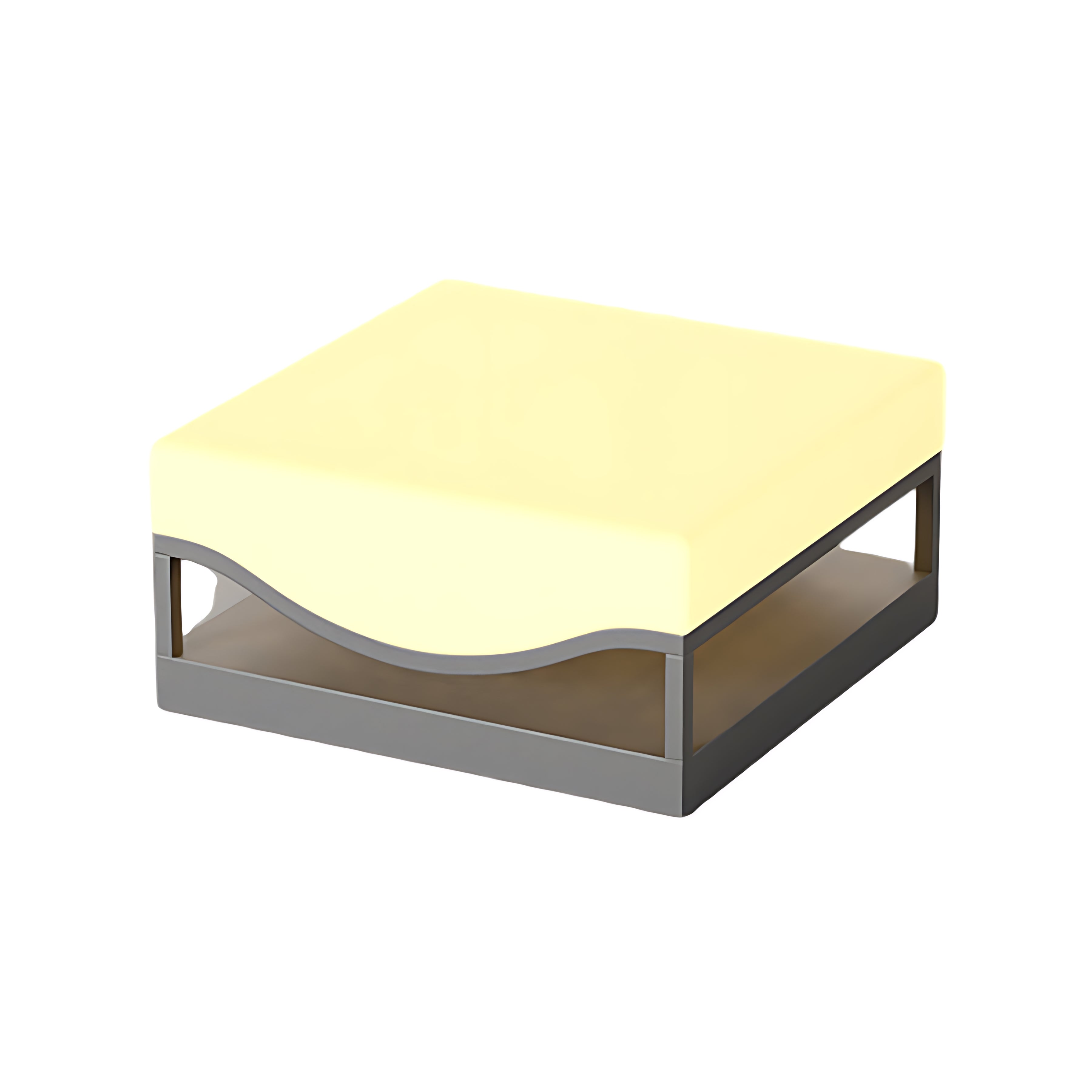 Solar light creating atmospheric poolside lighting in modern outdoor entertainment area