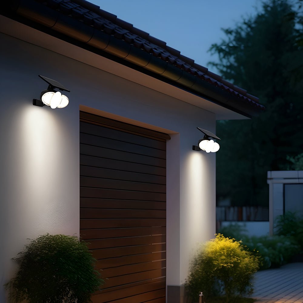 Solar Motion Security Light 3 - Head Outdoor LED Wall Fixture with Motion Sensor