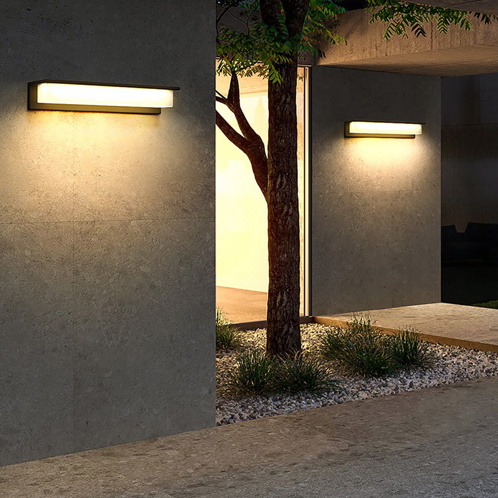 Contemporary Stainless Steel Linear LED Strip Outdoor Wall Light �C Modern, Weatherproof for Garden Villa