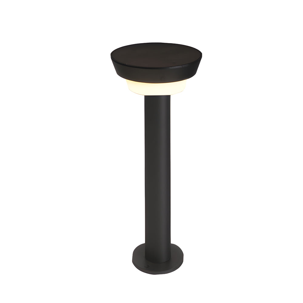 Solar powered garden path lights single product shot on white background showing modern bollard-style design.