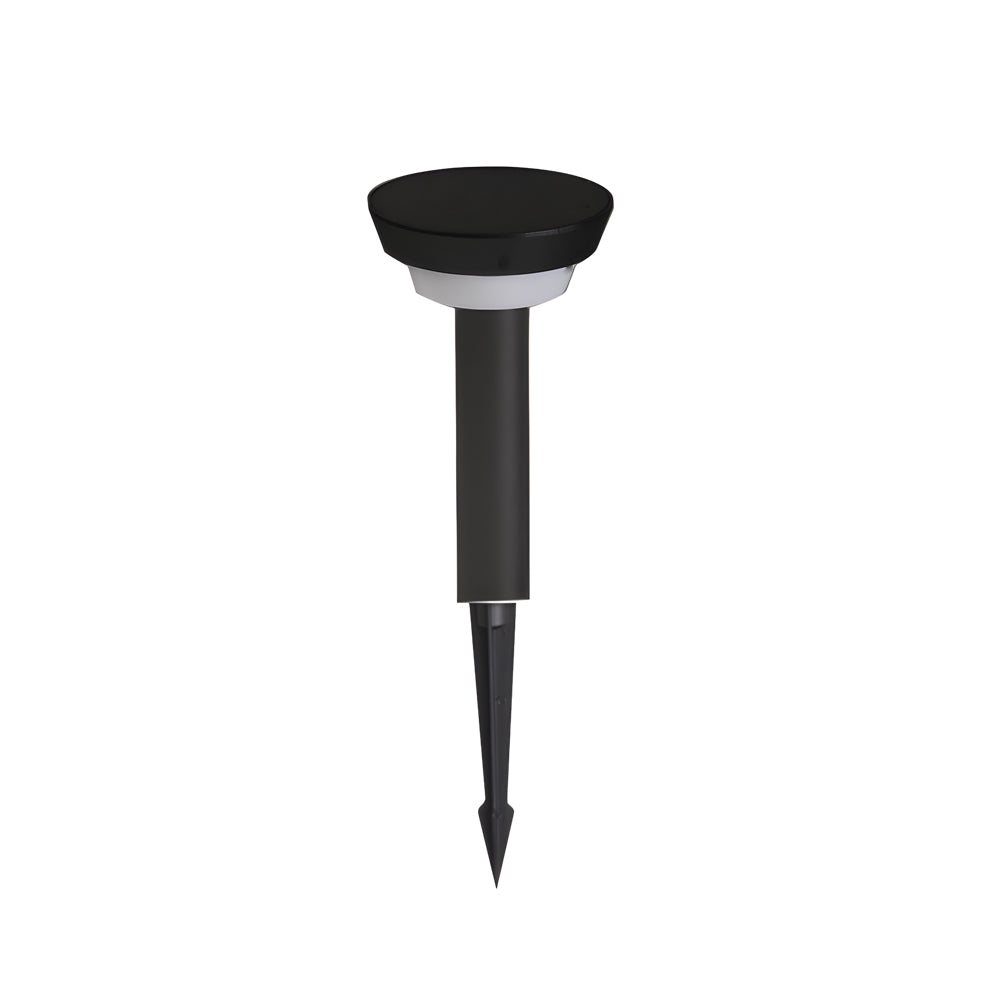 Solar powered garden path lights spike-mounted version designed for easy installation in soil or grass.