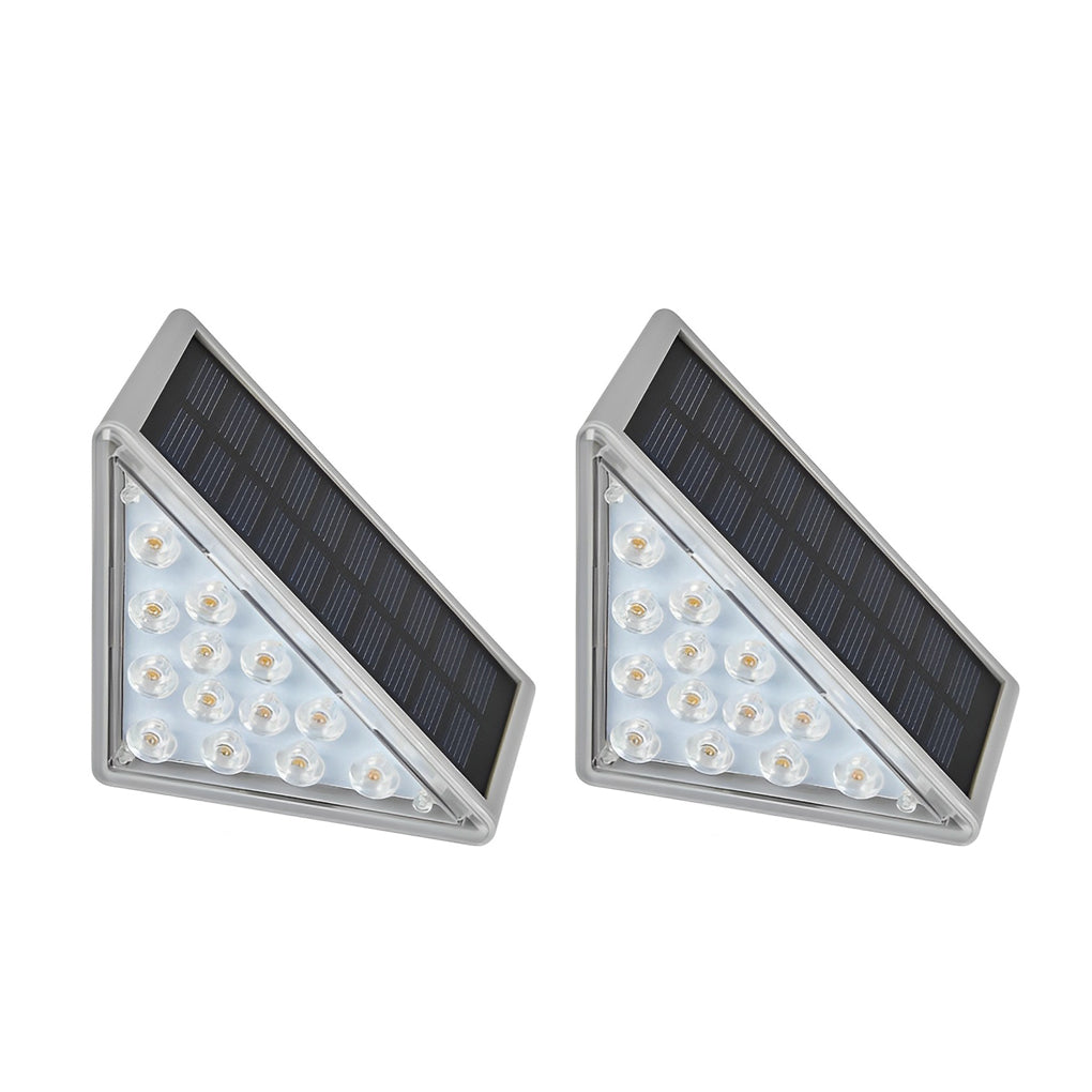 Set of solar powered lights for steps displayed as a product pair, suitable for symmetrical stair lighting.