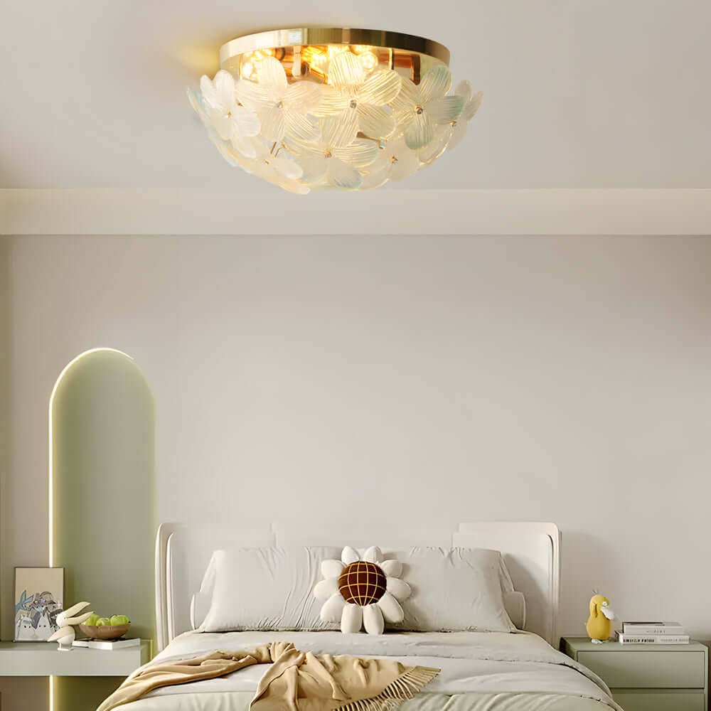 Bring elegance into everyday spaces with this Glass Semi Flush Mount Ceiling Light, combining durability, style, and the timeless charm of French petal-inspired details.