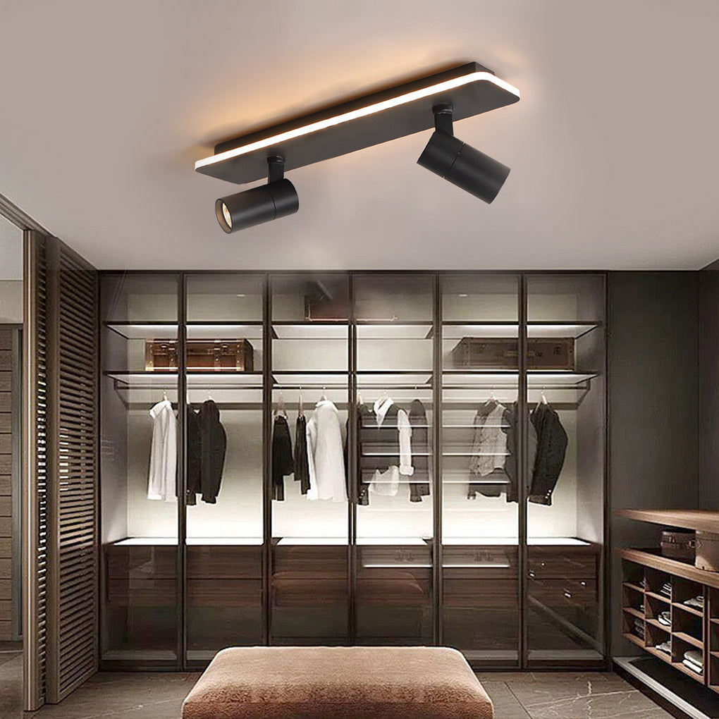 Spotlight Fixture installed in a walk-in closet, enhancing visibility with targeted lighting over hanging clothes.