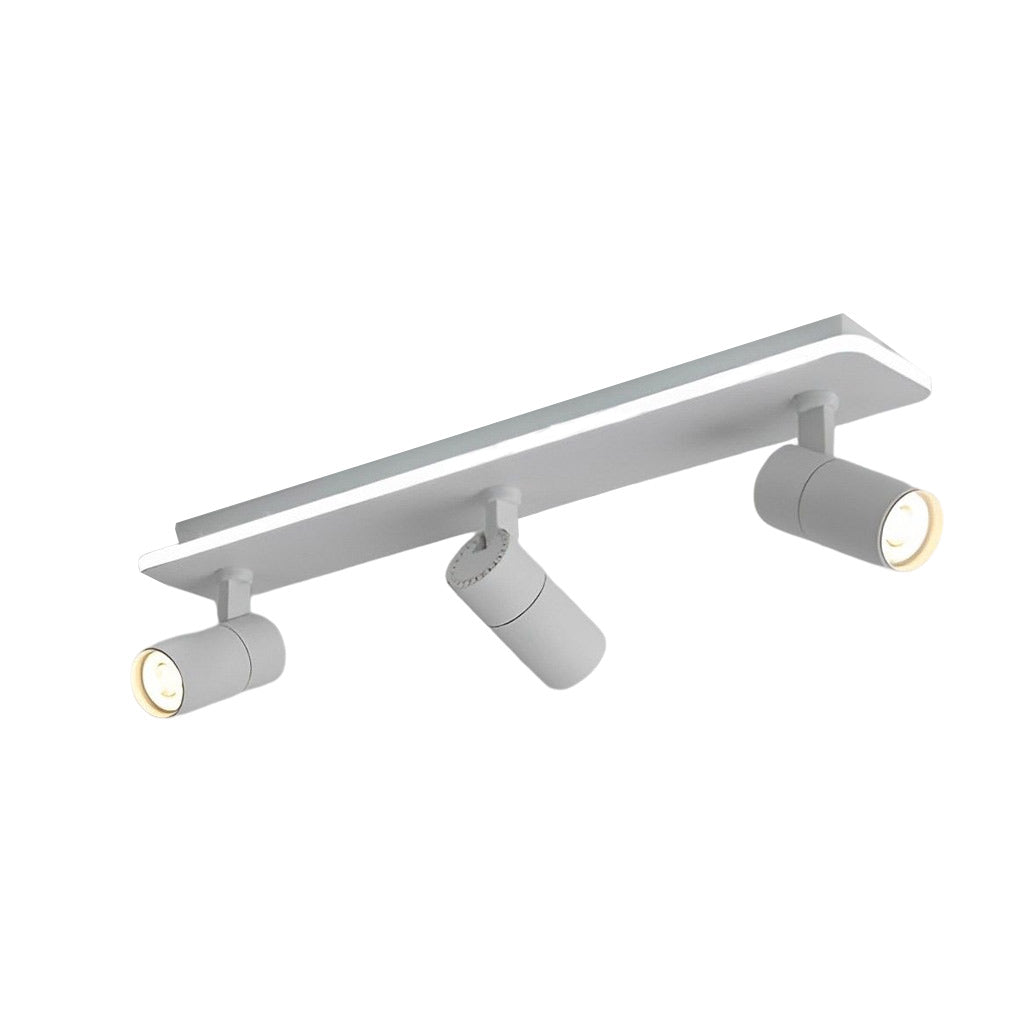 Spotlight Fixture with two adjustable heads in white, suitable for accent lighting in bedrooms or hallways.