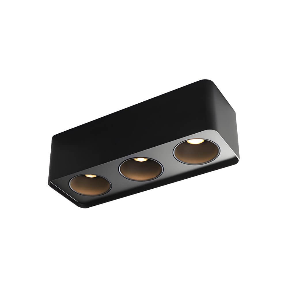 Spotlight LED square with a close-up of its adjustable light heads and sleek design.