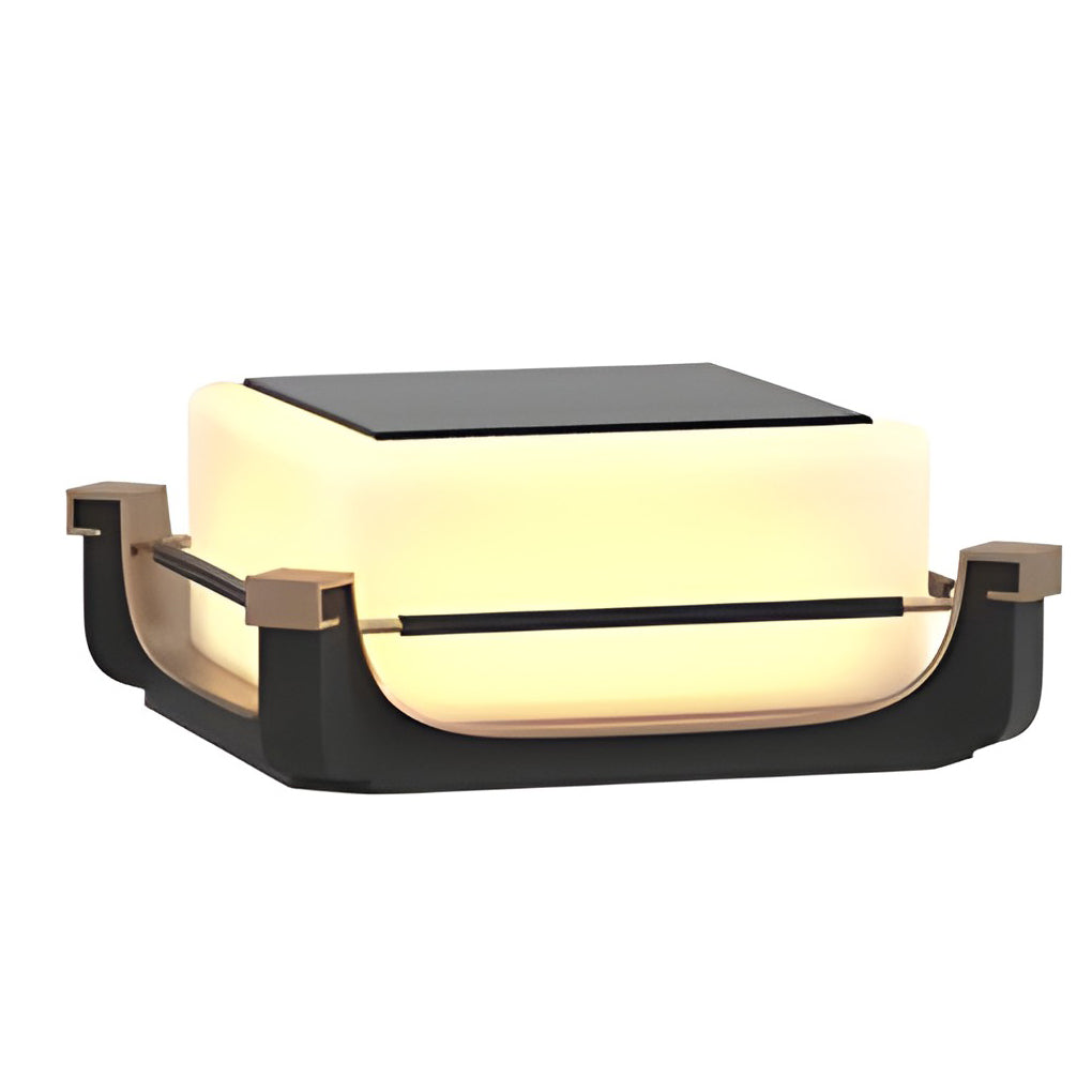 Square acrylic pier light product image showing illuminated acrylic body and compact square structure.