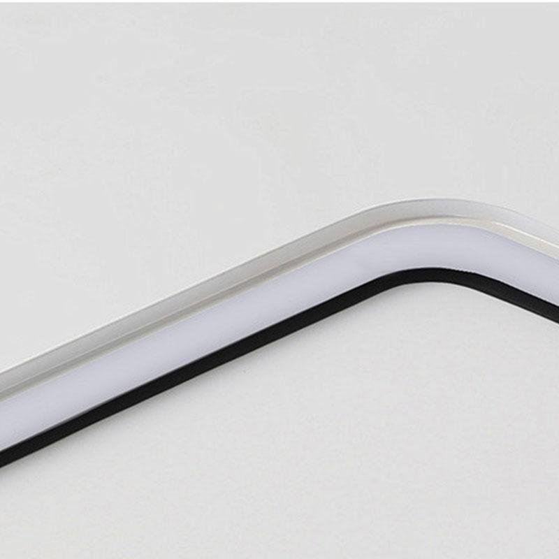 Square flush mount ceiling light corner detail showing seamless design.
