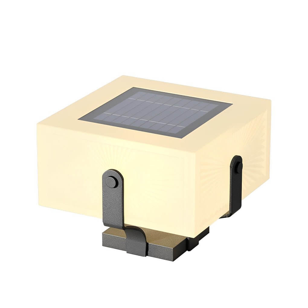 Outdoor brick pillar lights in a product view, highlighting the compact and elegant design.