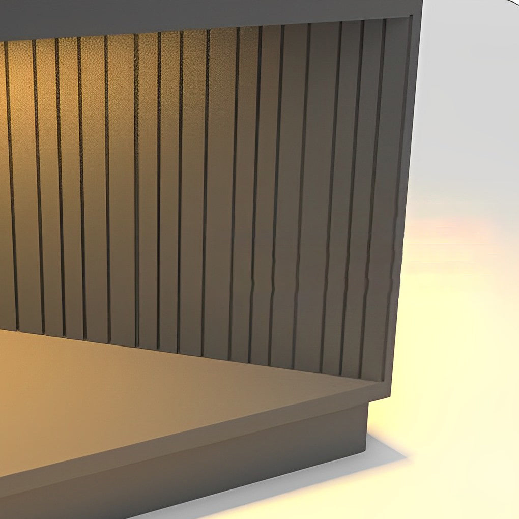 Square outdoor pillar lights isolated product image showing compact cube design and soft glow.