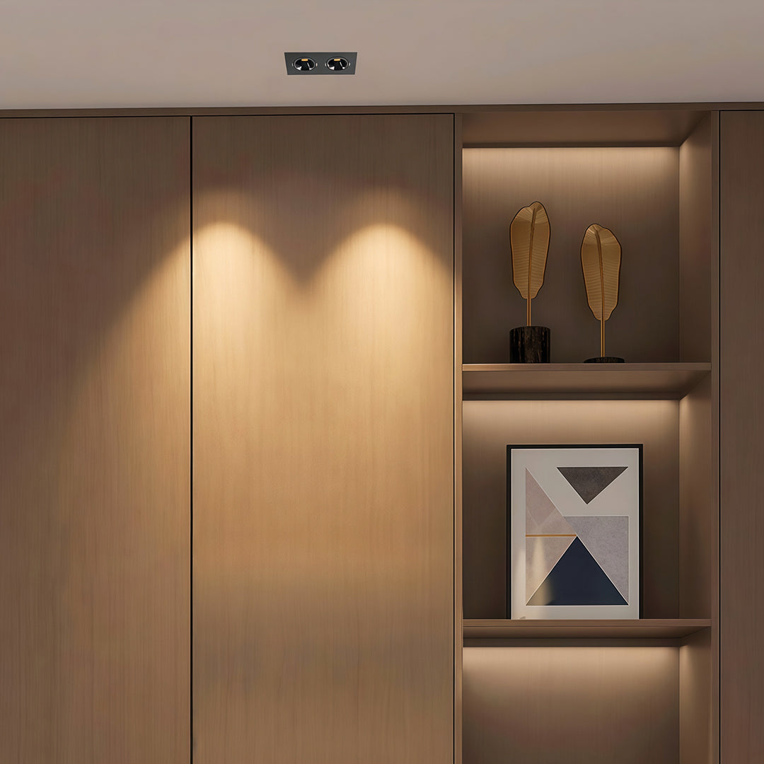 Enhance your space with square recessed downlight LED featuring aluminum construction and eye protection for a comfortable, efficient lighting experience.
