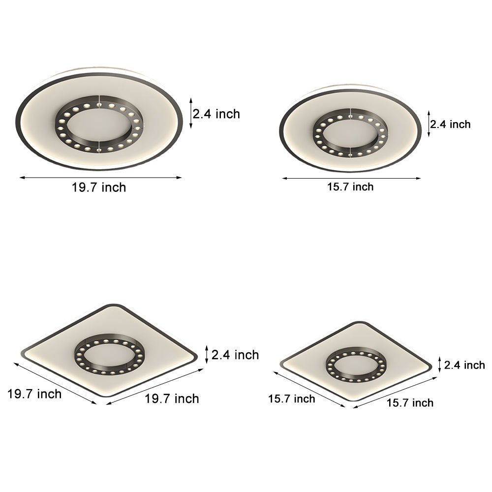 Square Round LED Anti - Glare 3 Step Dimming Modern Ceiling Lights Fixture