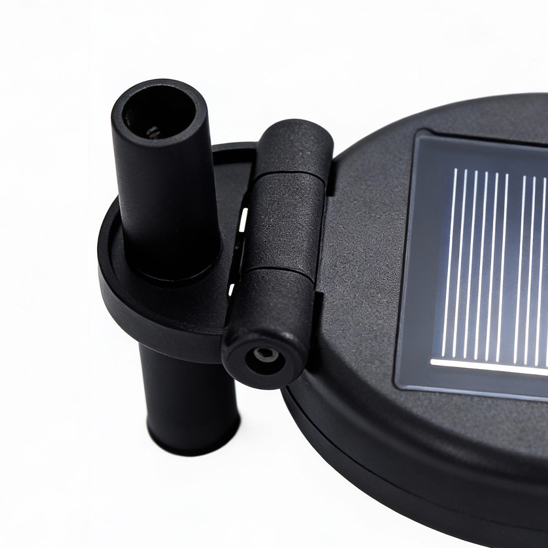 Starburst garden lights with solar panel close-up, emphasizing the energy-efficient feature.