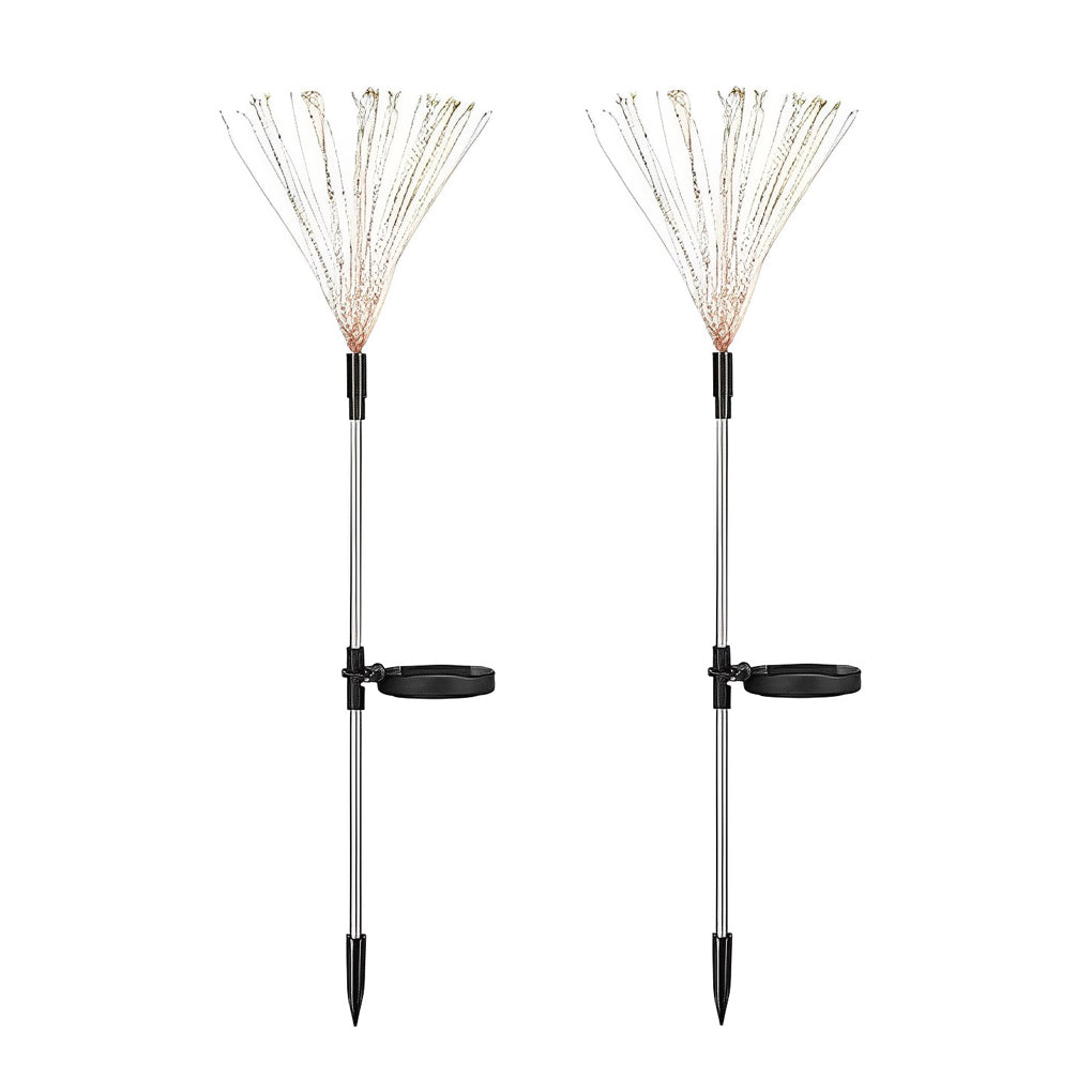 Two starburst garden lights displayed together, showcasing their elegant and modern design.
