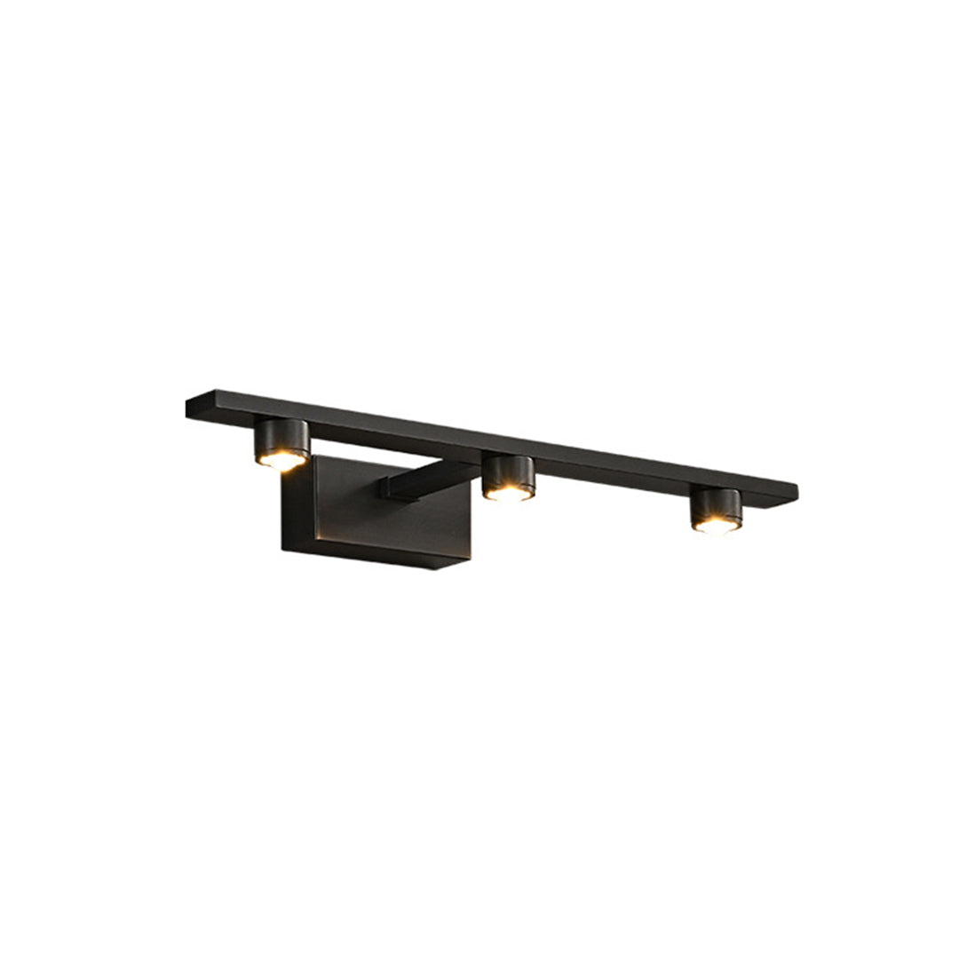 Stylish black vanity lights for bathroom with asymmetrical design and adjustable LED spotlight configuration
