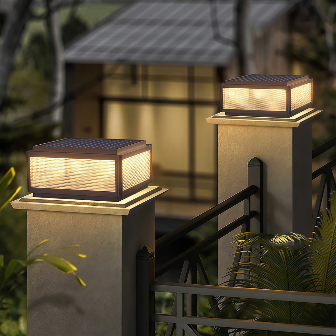 Enhance your garden with outdoor pillar top lights, designed with a minimalist post light for sleek, weather-resistant lighting solutions.