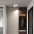 Dual-head surface mount LED downlights in black, offering adjustable lighting angles and minimalist design for modern interiors.