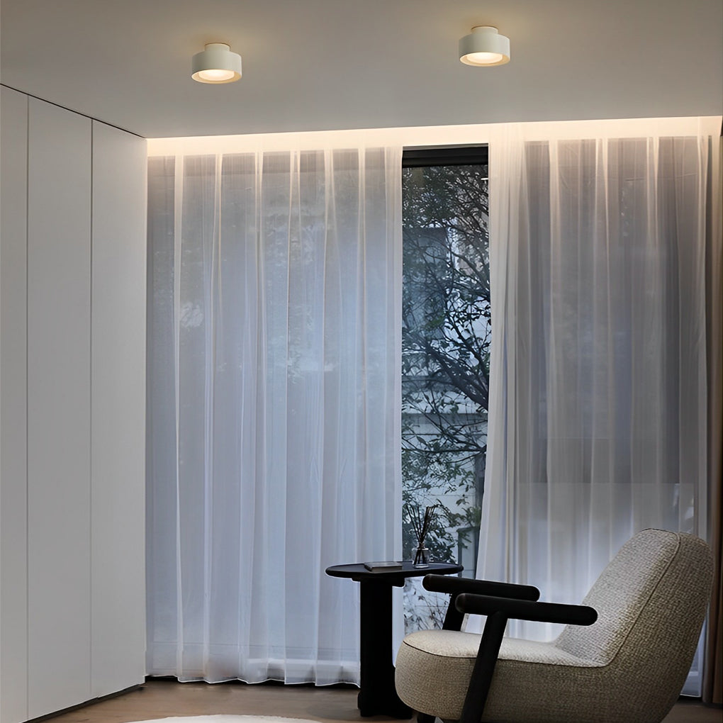 surface-mounted-led-downlight-hallway-wooden-paneling-soft-light