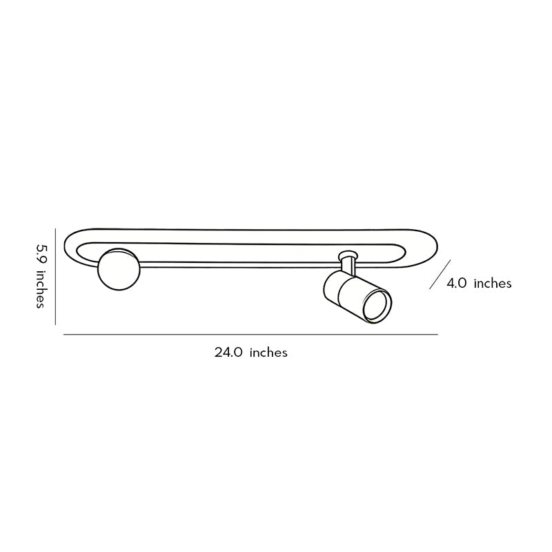 Surface mounted spotlights dimension drawing with installation measurements.
