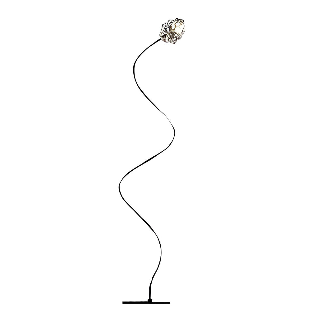 Syphasera standing lamp product silhouette showing elegant curved metal stem design.