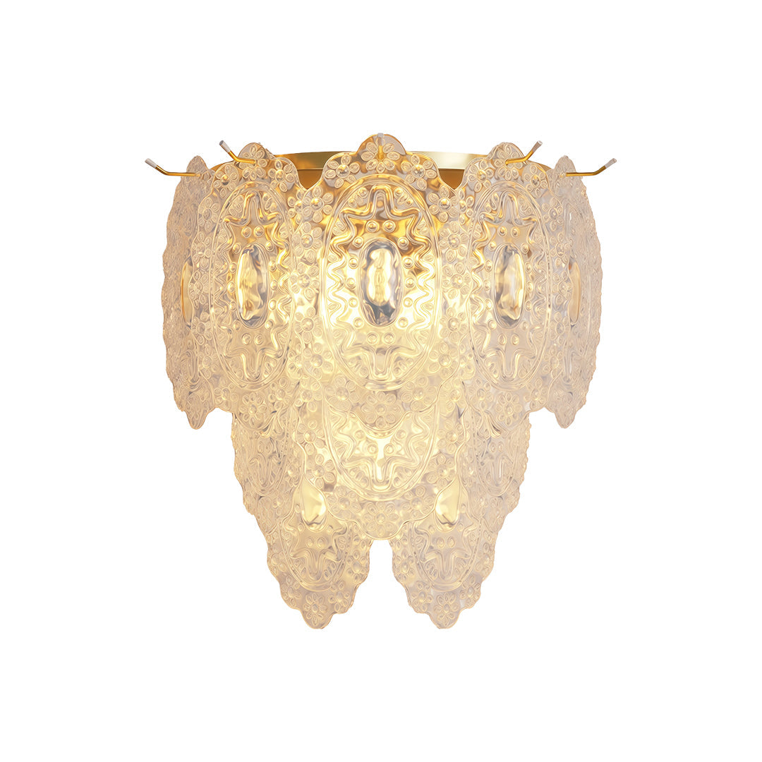 Modern luxury chandeliers inspired art wall lights with textured glass cascade design
