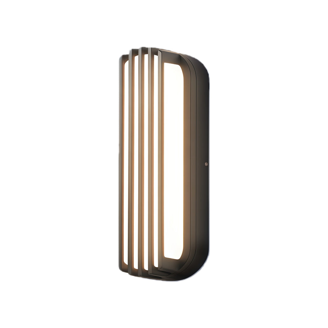 Vertical silver wall-mounted linear lighting product with textured metal housing and soft illumination.