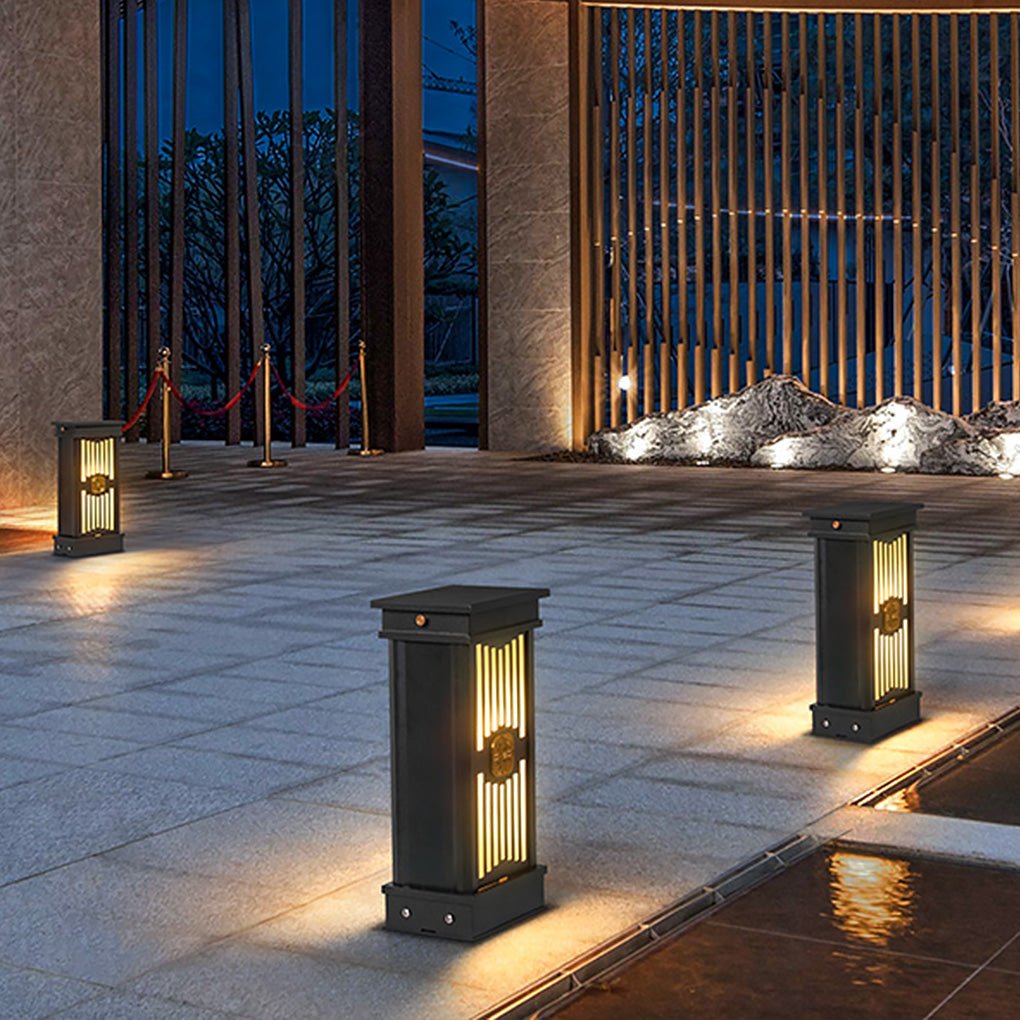 Traditional LED Post Light Retro Black Waterproof Outdoor Garden Lighting