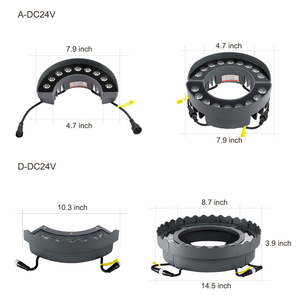 Tree ring light LED array detail for even uplighting