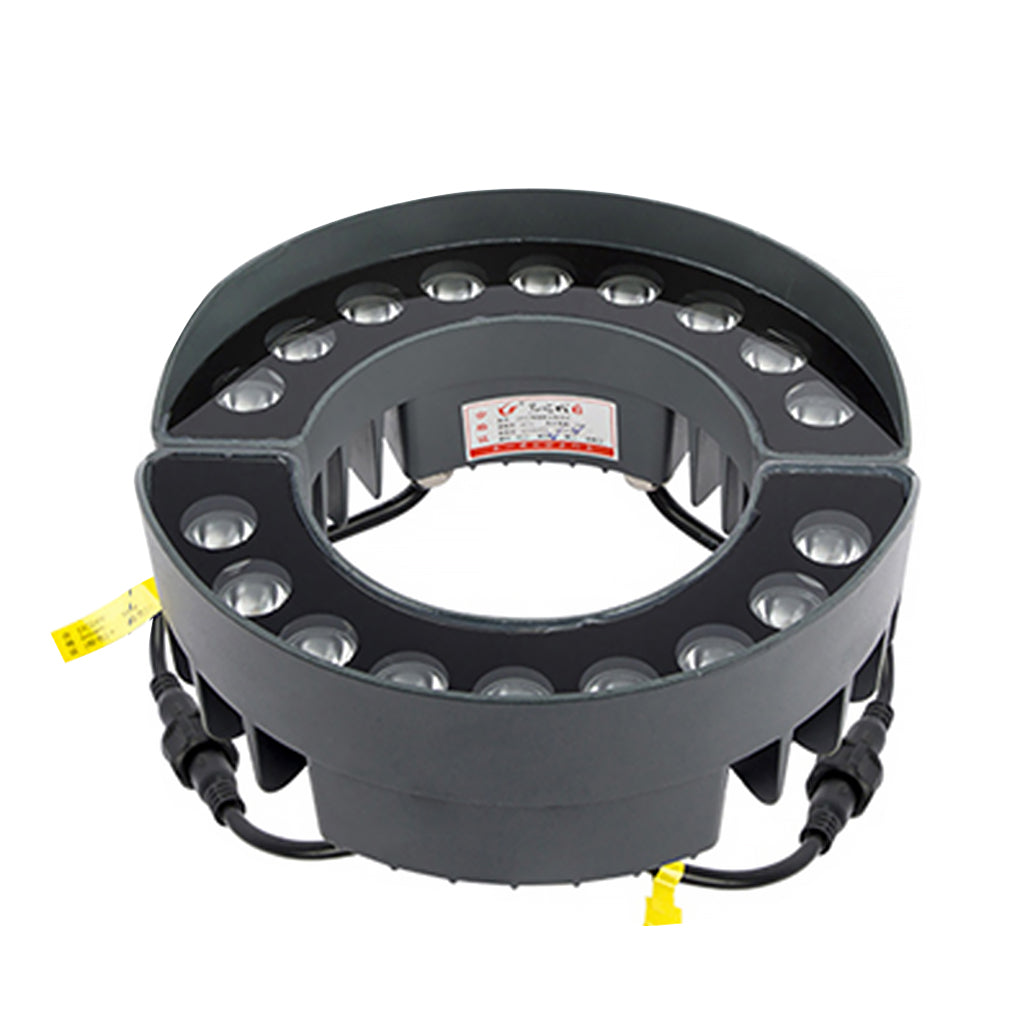Tree ring light with ground stake for outdoor landscape uplighting