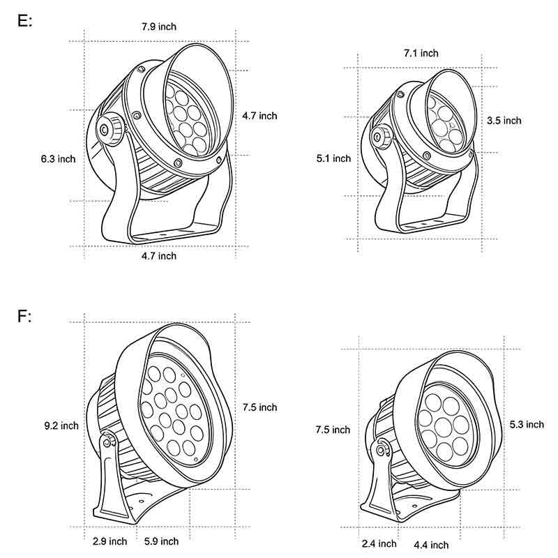 Tree spotlight with detailed view of its design and light output.