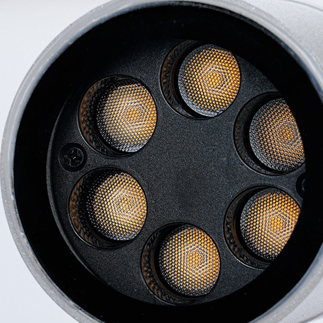 Tree spotlight lens detail showing LED array configuration and beam pattern for optimal tree illumination