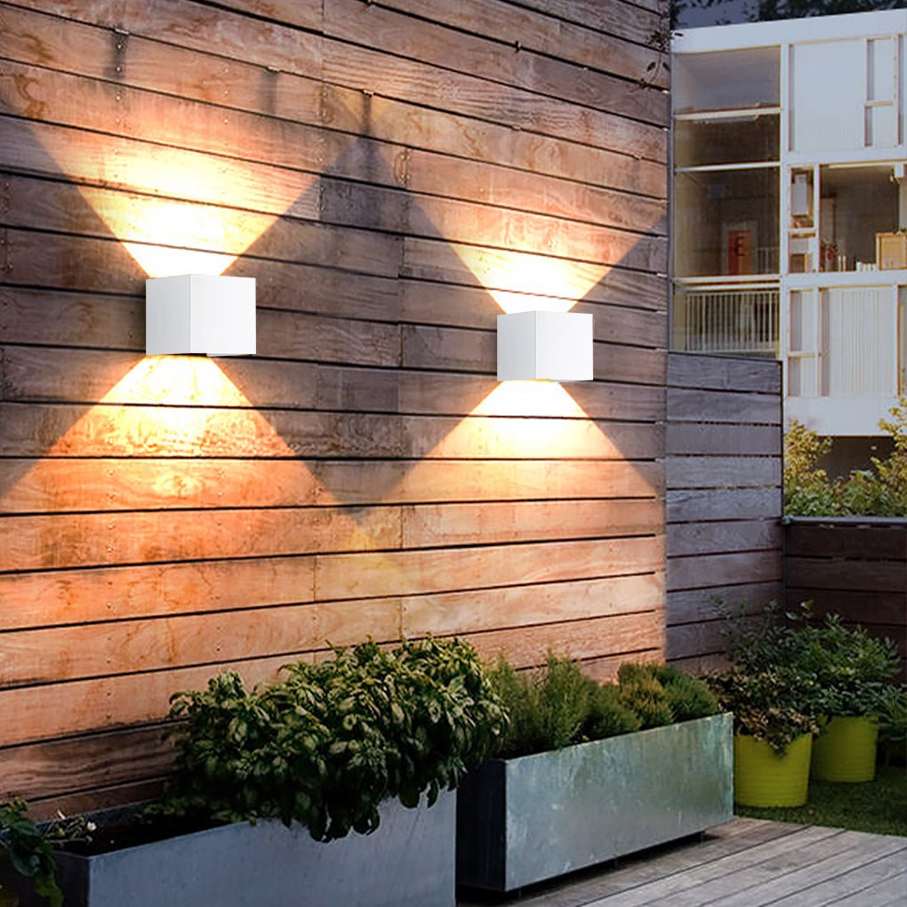 Square Waterproof Up Down Lighting Modern Exterior Lights