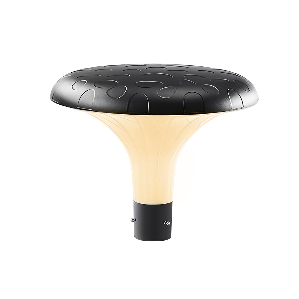 Warm white illumination from UFO solar street light head.