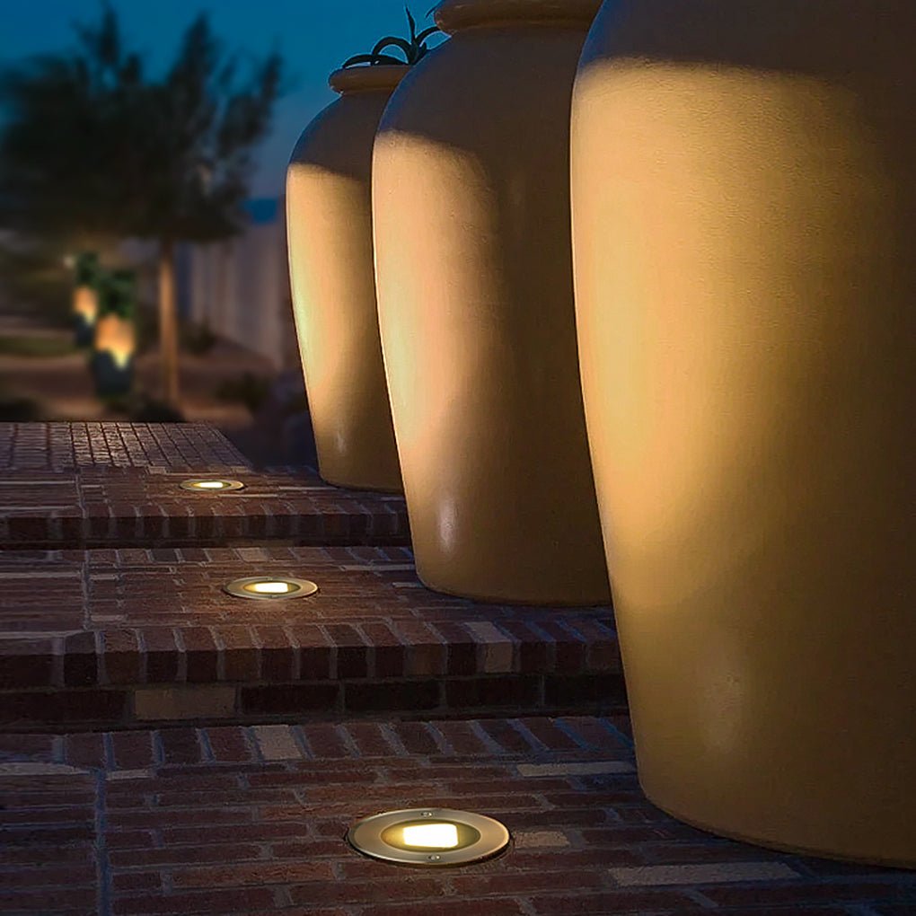Ultra-thin Waterproof Recessed Step Lights LED Ground Lighting for Stairs, Decks Dazuma
