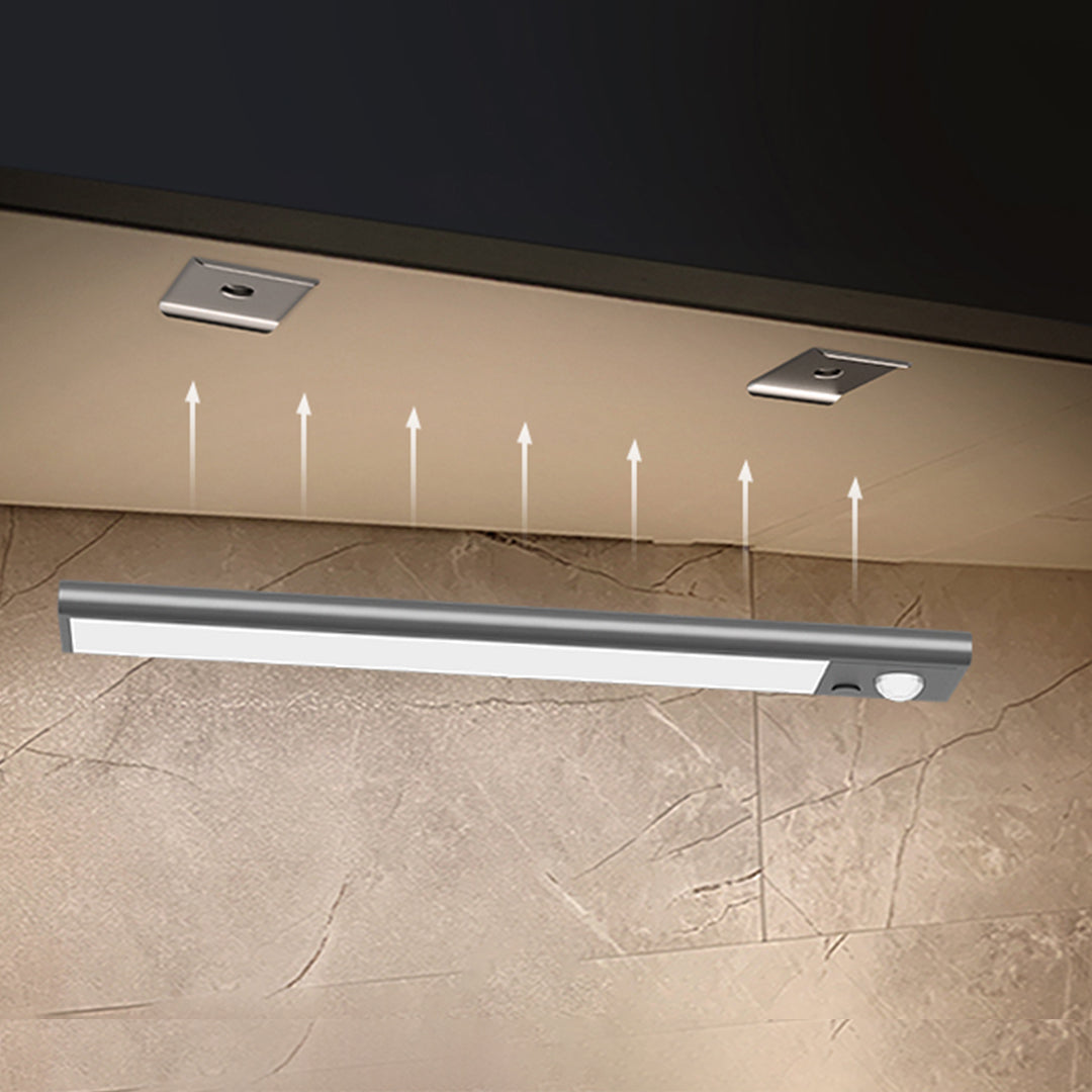 Under-cabinet LED lighting installation providing bright task illumination in kitchen setting