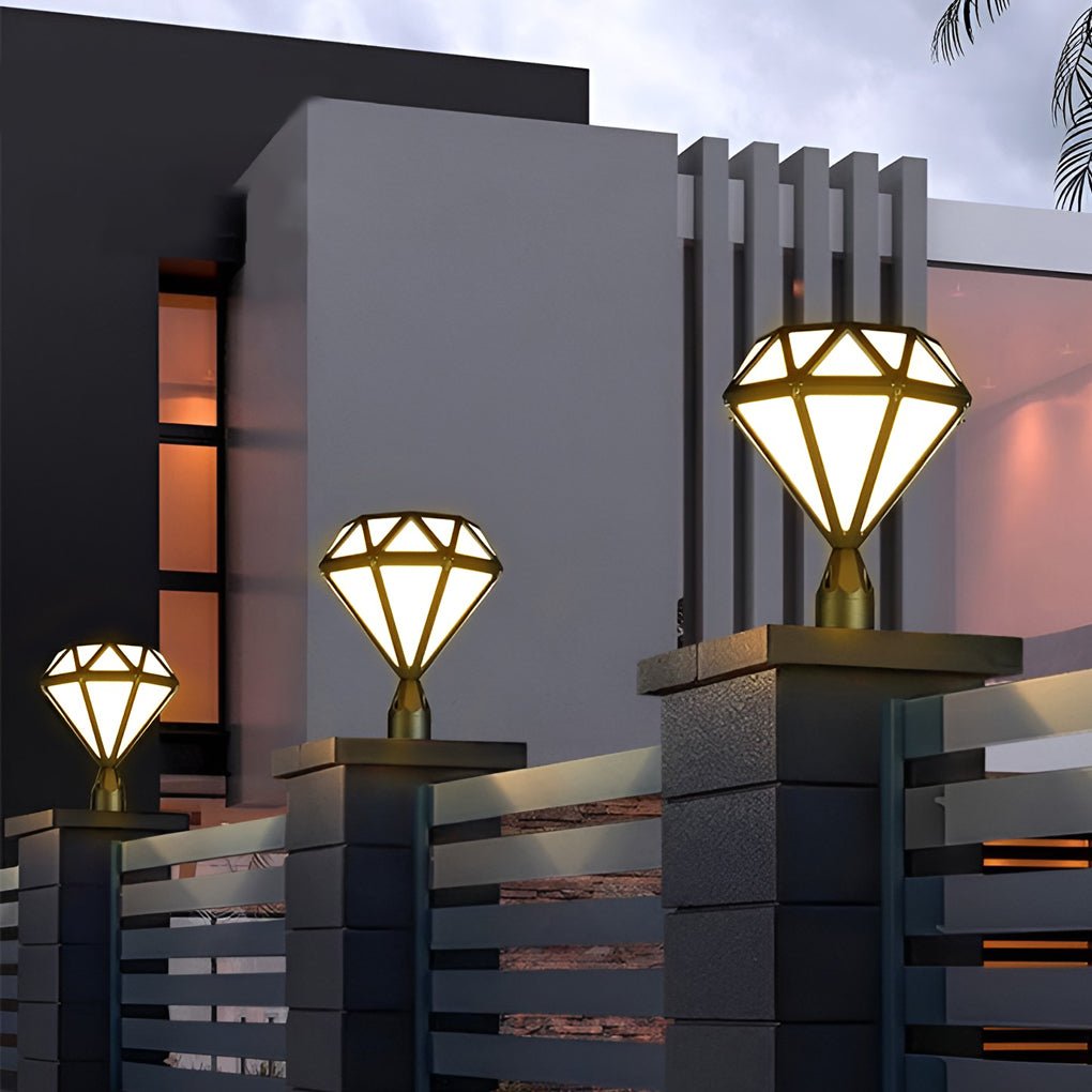 Unique Diamond - shaped LED Post Lights Outdoor Lights Waterproof Fence Post Lights