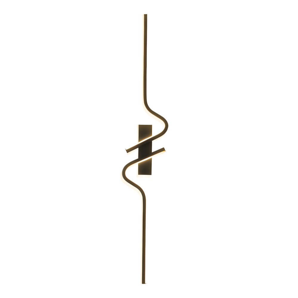 Modern curved wall sconce with unique design, casting beautiful light and creating an elegant visual impact in rooms.
