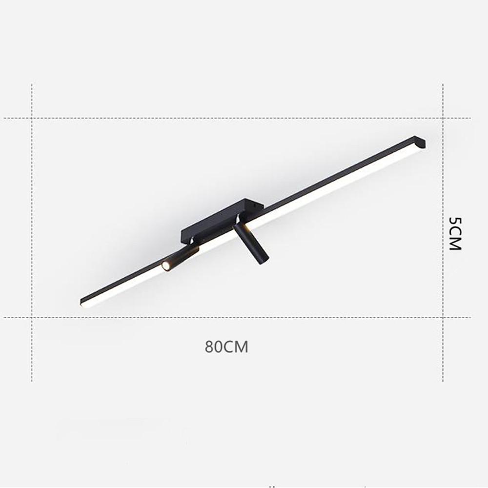 Unique 2 - Spotlights Black Linear Semi - Flush Mount Ceiling LED Light
