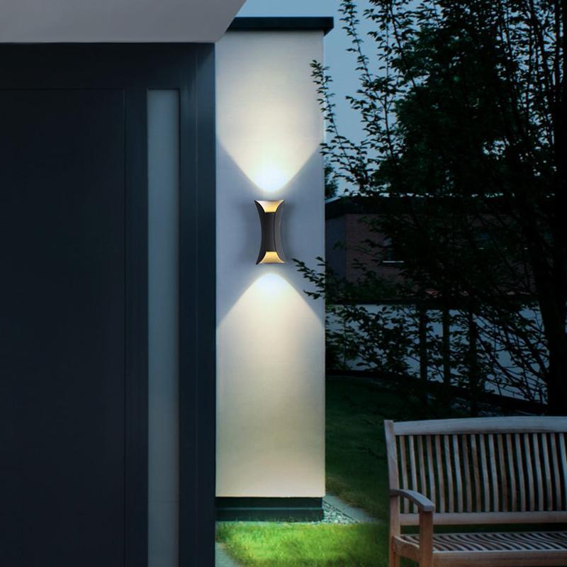 Up down lighting wall lights dual head arc wall lamp offers decorative lighting with smooth upward and downward glow.