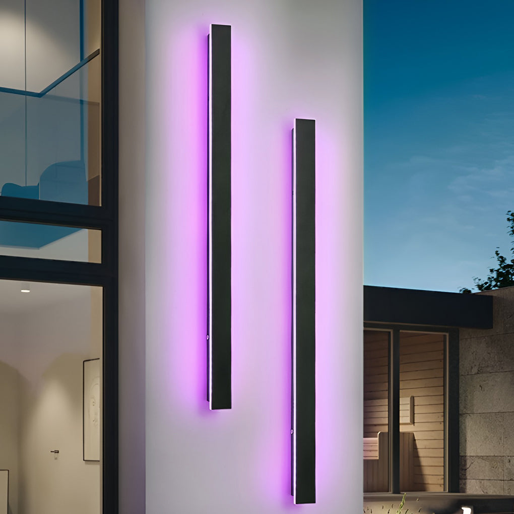 Enhance security and style with black long LED RGB linear light outdoor waterproof wall lighting, bright, modern, and weather-resistant.