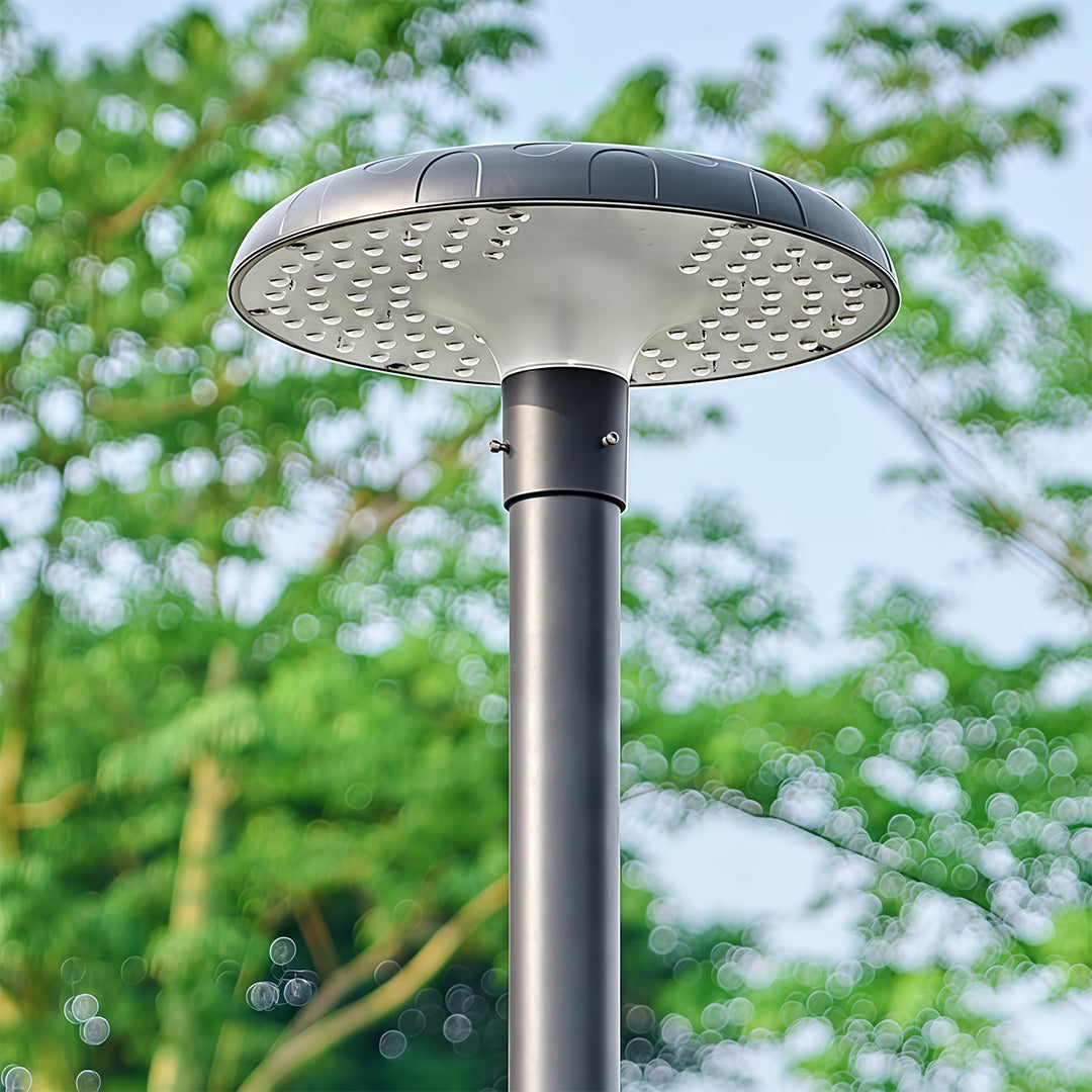 Modern streetlight designed for urban residential areas, providing bright, clear light.