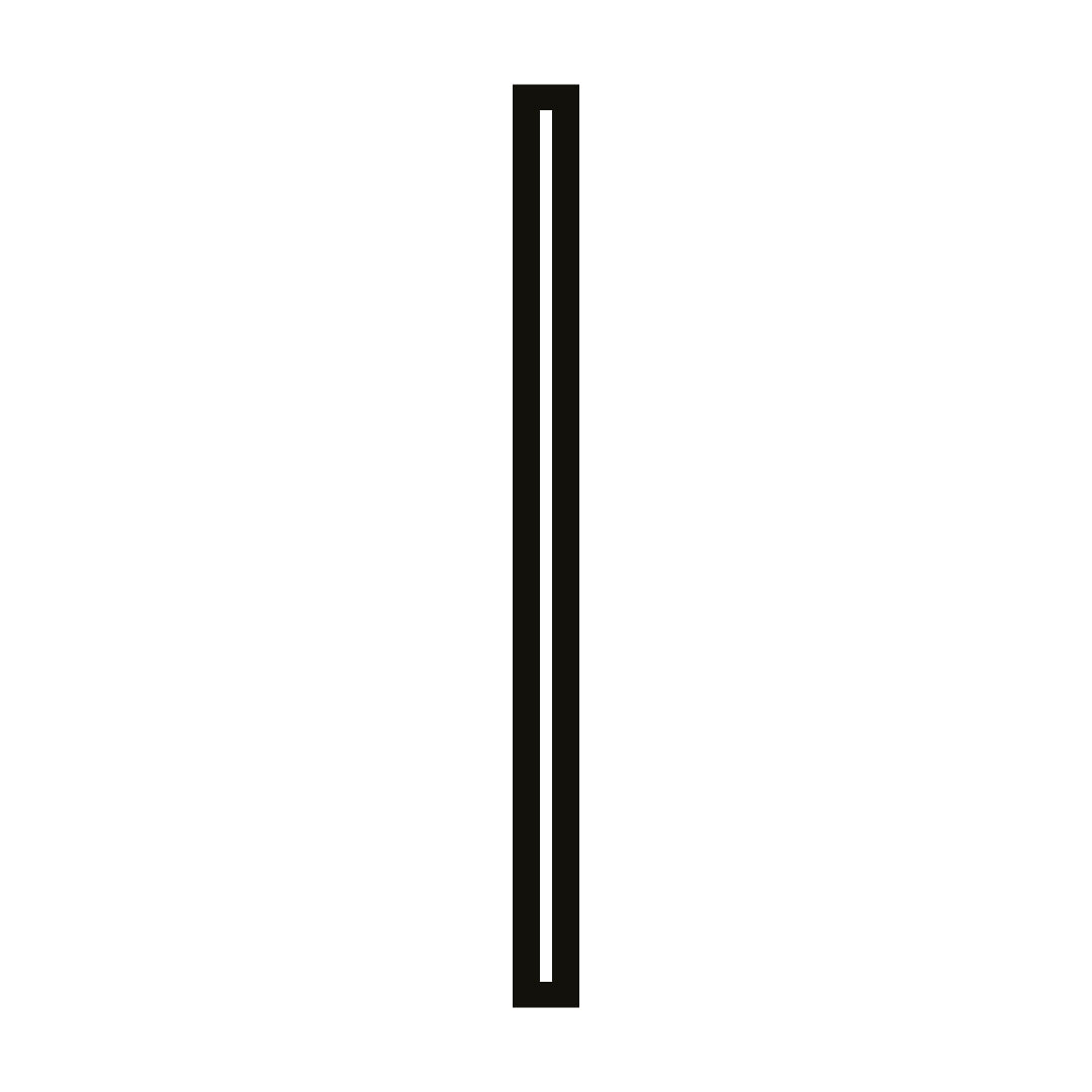 Vertical linear long black wall sconces isolated on white background.