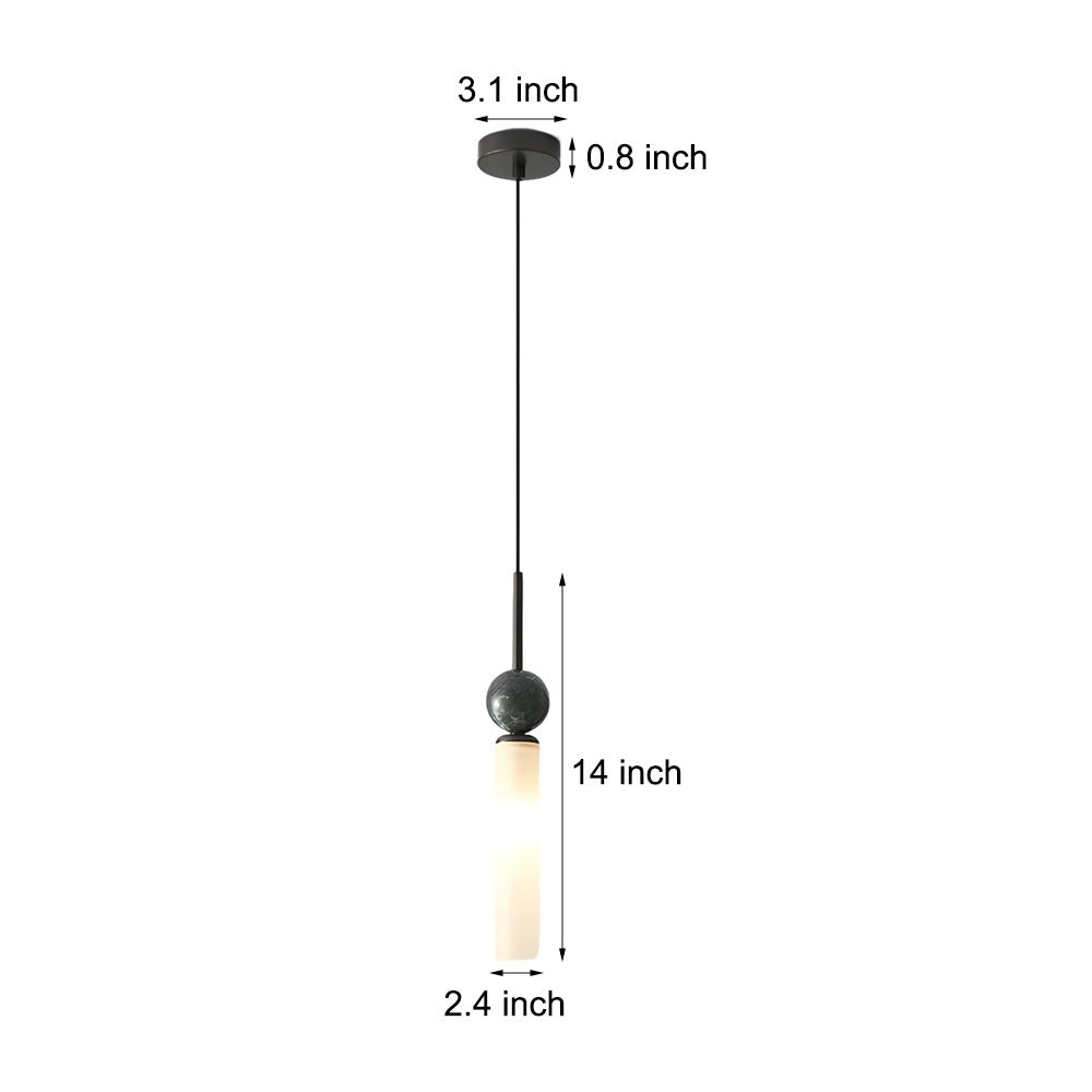 Vertical Marble Cylinder 1 - Light Pendant Light - Modern Hanging Lamp