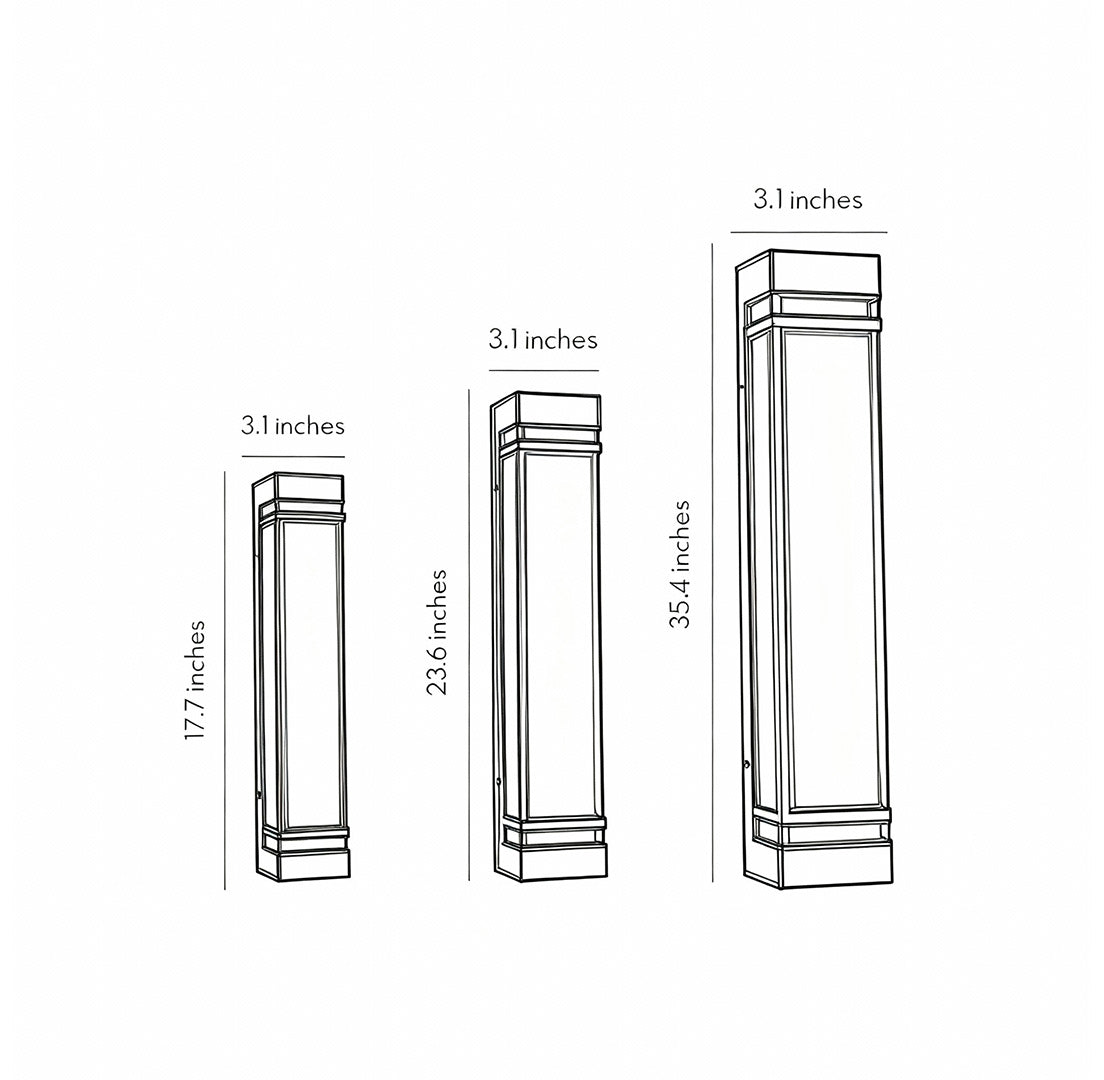 Vertical wall lighting in a medium size, perfect for accentuating architectural features.