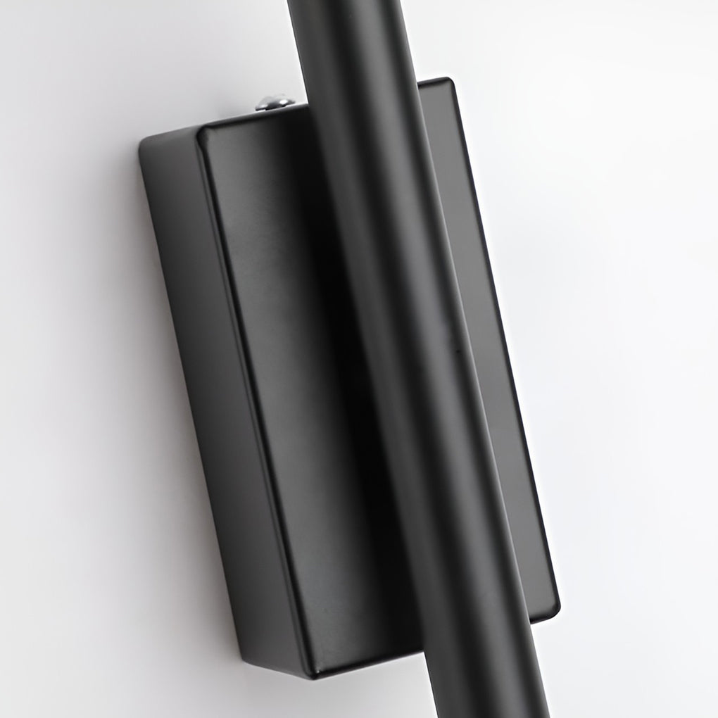 Vertical wall lights with technical view of the backplate and wiring.