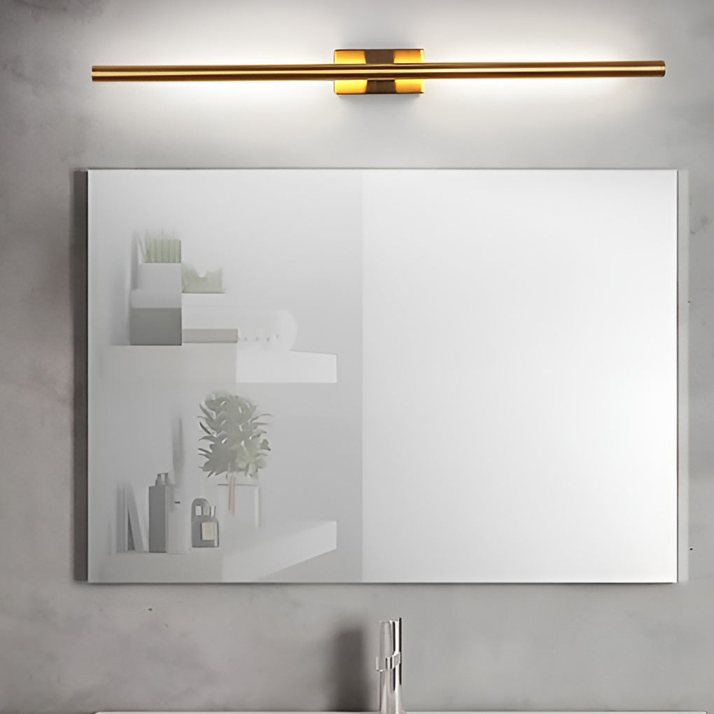 Vertical wall lights with close-up of its sleek design and light output.